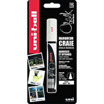 UNI BALL, Marqueur craie  pointe moyenne blanc
