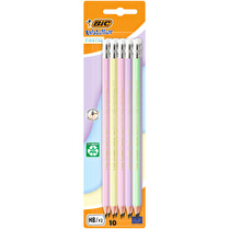 Bic, Crayons à papier HB Evolution Pastel avec gomme x10