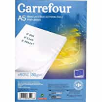 Carrefour, Bloc de 50 feuilles A5 uni 148x210mm 80 grammes