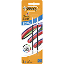Bic, Recharges pour stylo 4 couleurs Smooth encre bleue pointe moyenne