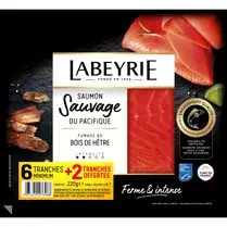 Labeyrie, Saumon fumé sauvage MSC - 6 tranches + 2 offertes soit 220 g