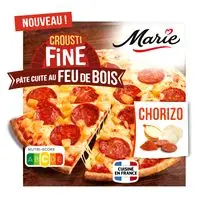 Marie, Pizza crouti fine Chorizo Pâte cuite au feu de bois