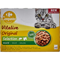Carrefour, Pâtée pour chat adulte en sauce poulet poisson légumes
