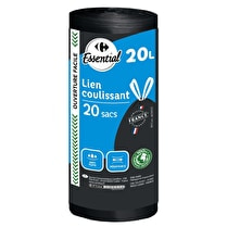 CRF ESSENTIAL, Sac poubelle à lien coulissant 100% recyclé 20l