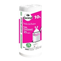 CRF ESSENTIAL, Sac poubelle à lien coulissant spécial salle de bains 10L