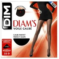 Dim, Collant diams voile galbé noir 22D taille 5