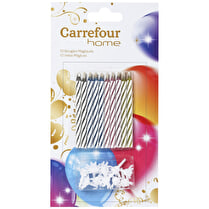 Carrefour, Bougies magiques d'anniversaire + 10 bobèches x10