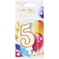 Carrefour, Bougie anniversaire chiffre n°5 avec bobèche
