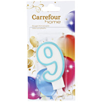 Carrefour, Bougie anniversaire chiffre n°9 avec bobèche