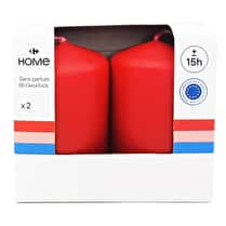 Carrefour, Bougies pilier d48h80 rouge x2