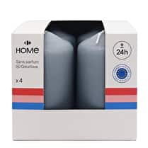Carrefour, Bougies pilier D58H100 gris x4