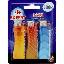 Carrefour, Briquets maxi à pierre curve décoré