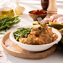 Cuisiné dans nos ateliers, Sauté de porc au paprika et haricots verts
