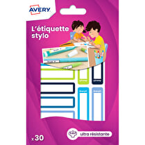 Avery, Mini étiquettes résistantes stylos x30