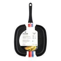 Carrefour, Poêle grill 28x28cm 2 étoiles anti-adhérent tous feux dont induction