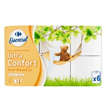 Carrefour, Papier toilette blanc 3 plis ultra confort x6