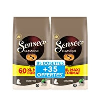 Senseo, Dosettes de café Classique - 85 + 35 dosettes offertes soit 832 g