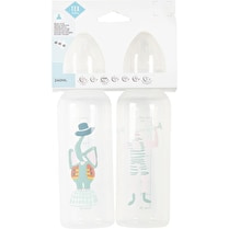 Tex baby, Biberon gris 240ml tétine ronde x2
