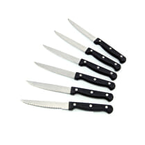 Carrefour, Couteau steak 1/2 soir noir faux rivets x 6