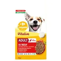 Carrefour, Croquettes chien < 10 kg au boeuf et légumes