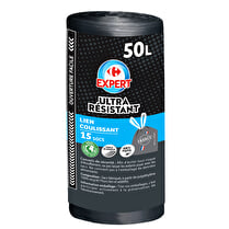 Carrefour, Sac poubelle à lien coulissant ultra résistant 50L
