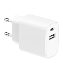Carrefour, Chargeur USB A+C 20W blanc