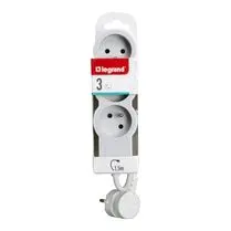 Legrand, Multiprise filaire 1.5m compact 3 prises blanc