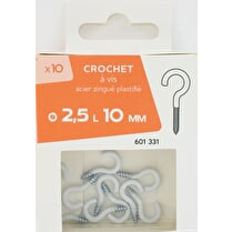 Trefilaction, Crochet à vis plastifié 2,25x10mm x10