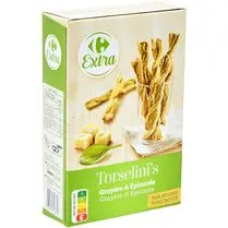 Carrefour, Torselini's Gruyère et épinards Pur beurre
