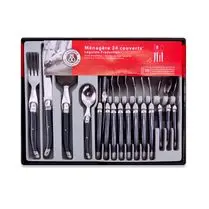 LAGUIOLE PRODUCTION, Ménagère 24 pièces anthracite en acier