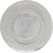 Carrefour, Assiette plate transparente baroque diamètre 25cm