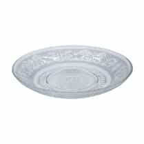 Carrefour, Assiette creuse transparente baroque diamètre 21cm