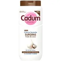 Cadum, Crème lavante  Surgras huile de coco