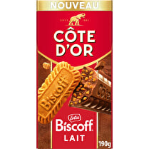 Côte d'or, Tablette de chocolat au lait eclats de biscuits croustillant Biscoff