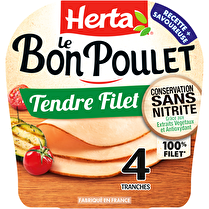Herta, Le Bon Poulet tendre filet conservation sans nitrite x4 tranches