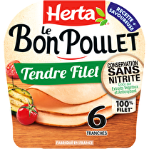 Herta, Le Bon Poulet tendre filet conservation sans nitrite x6 tranches