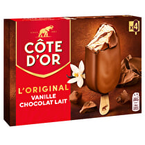 Côte d'or, Bâtonnets l'original vanille chocolat au lait x4