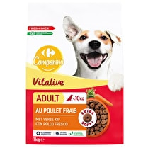 Carrefour, Croquettes chien < 10 kg au poulet frais