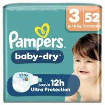 Pampers, Couches bébé  Baby dry T3