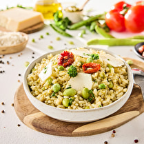 Cuisiné dans nos ateliers, Risotto au pesto aux légumes printanier