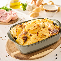 Cuisiné dans nos ateliers, Gratin d'agneau confit et pommes de terre