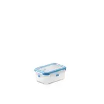 Carrefour, Boîte en plastique, couvercle à clips et valve.
