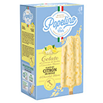 POPELINO, Bâtonnets citron Sicile chocolat blanc