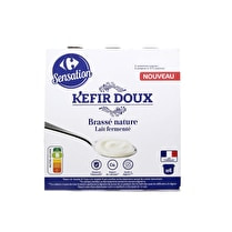 Carrefour, Kéfir doux brassé nature lait fermenté