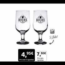 S. CHABAL, Verre à bière 37.5cl x2