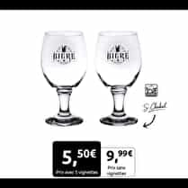 S. CHABAL, Verres à bière 40cl Misket x2