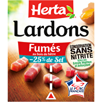 Herta, Lardons fumées -25 % sel, sans nitrite