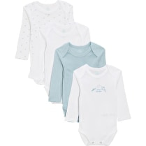 Tex baby, Bodies bébé coloris océan manches longues taille 3 mois x4