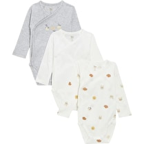 Tex baby, Bodies bébé bio coloris gris manches longues ouverture devant taille 3 mois x3