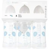 Tex baby, Biberon tétine silicone col large bleu 360ml
